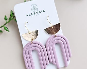 Arch Polymer Clay Dangle Earrings: Lightweight Statement Earring