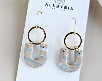 Beachy Polymer Clay Dangle Earrings: Handmade Coastal Jewelry